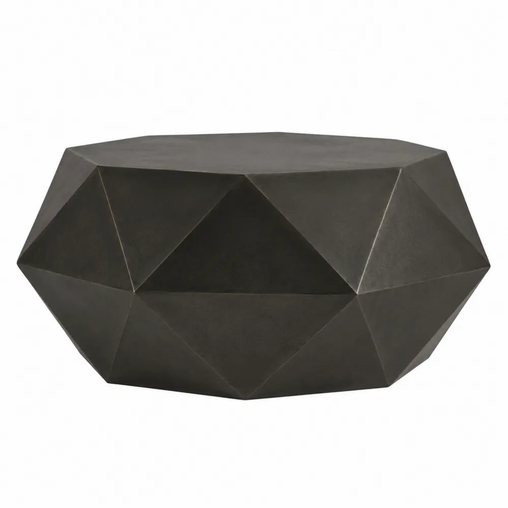 Stolik kawowy betonowy geometryczny ciemnobrązowy 80x80x40 cm