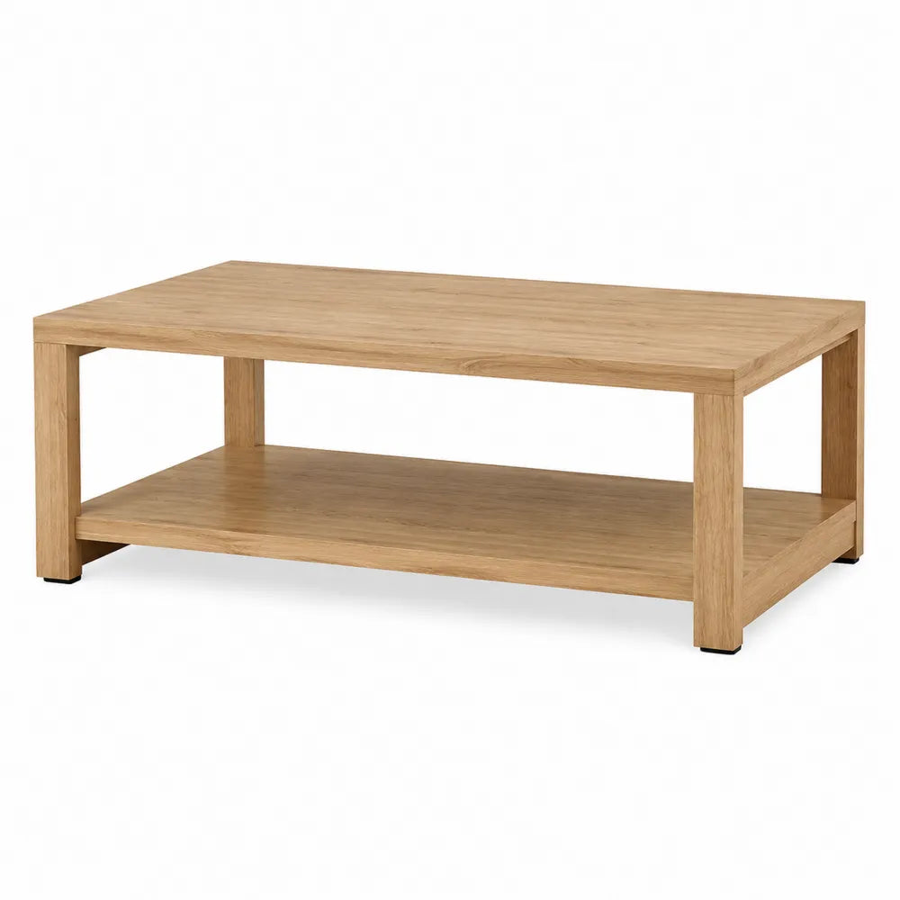 Stolik kawowy dębowy 110x55x40 cm z półką