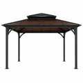 Pawilon ogrodowy aluminiowo-stalowy czarno-brązowy 300x300 cm