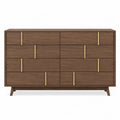 Komoda drewniana z 10 szufladami w kolorze orzecha 120x100x40 cm