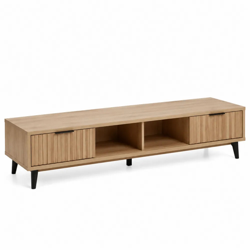 Szafka RTV z drewna dębowego i MDF 152x40x45 cm