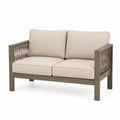 Sofa ogrodowa dwuosobowa z aluminium 120 cm beżowa