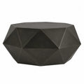 Stolik kawowy betonowy geometryczny ciemnobrązowy 80x80x40 cm
