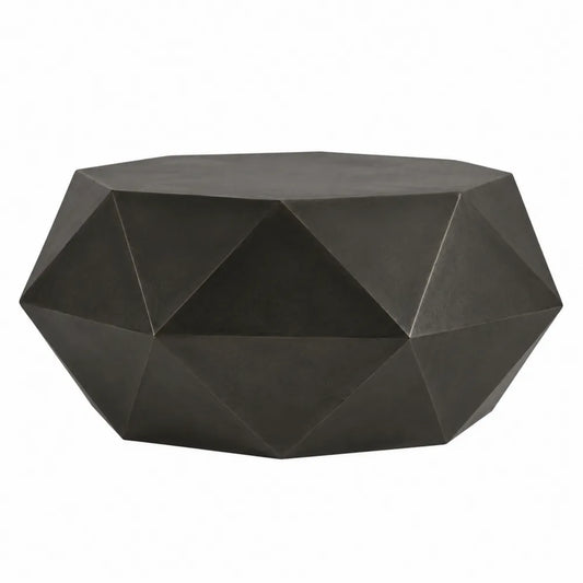 Stolik kawowy betonowy geometryczny ciemnobrązowy 80x80x40 cm
