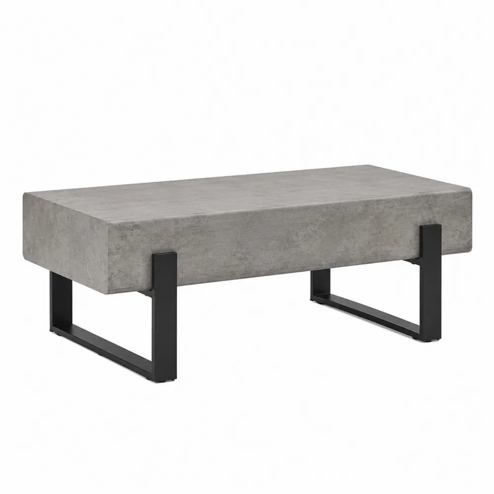 Betonowy stolik kawowy z metalowym stelażem 120x60x40 cm